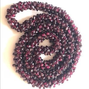 Vintage Woven Garnet Bead Necklace EUC